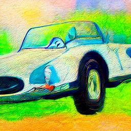 generated: a painting of a sport car in the style of Monet #1